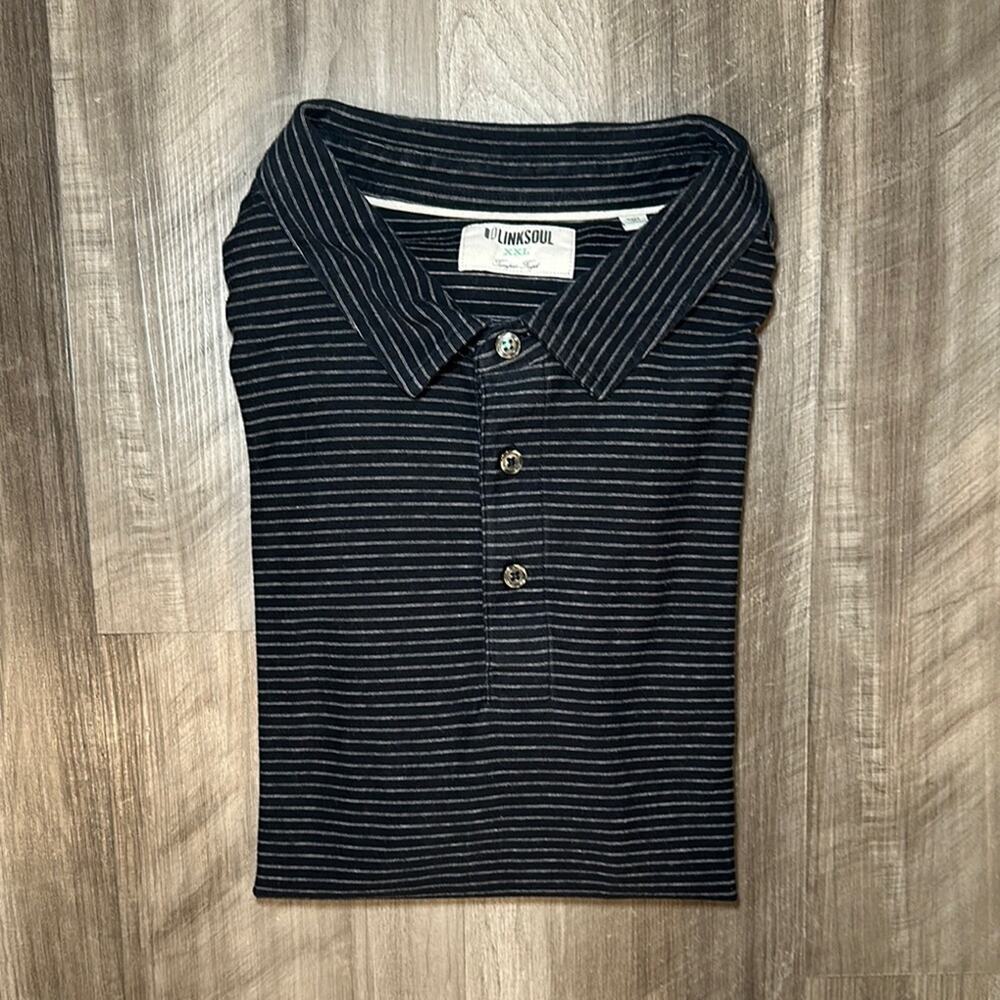 Linksoul Tempus Fugit Luxury Cotton Striped Golf Polo - 2XL